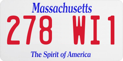 MA license plate 278WI1