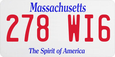 MA license plate 278WI6