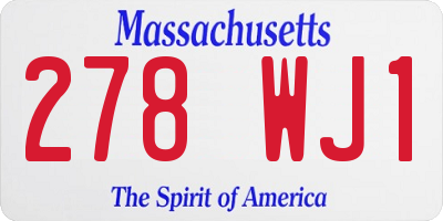 MA license plate 278WJ1