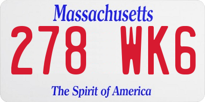 MA license plate 278WK6