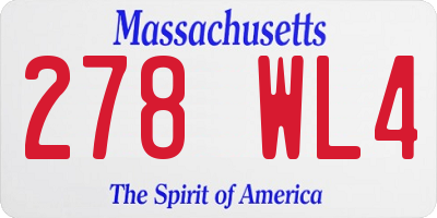MA license plate 278WL4