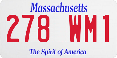 MA license plate 278WM1