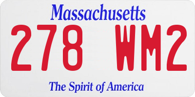 MA license plate 278WM2