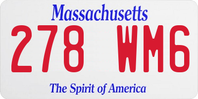 MA license plate 278WM6