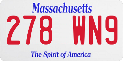 MA license plate 278WN9