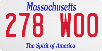 MA license plate 278WO0