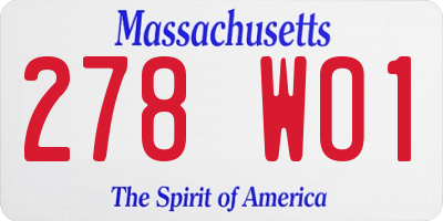 MA license plate 278WO1