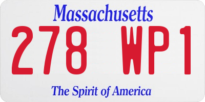 MA license plate 278WP1