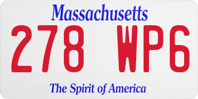 MA license plate 278WP6