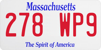 MA license plate 278WP9
