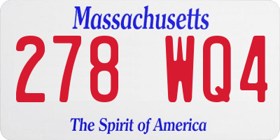 MA license plate 278WQ4