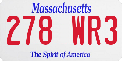 MA license plate 278WR3