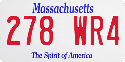 MA license plate 278WR4