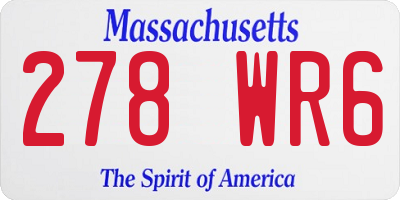 MA license plate 278WR6
