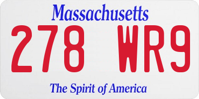 MA license plate 278WR9