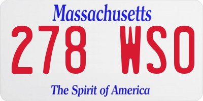 MA license plate 278WS0