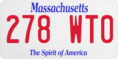 MA license plate 278WT0