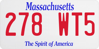 MA license plate 278WT5