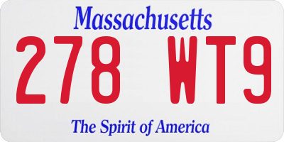MA license plate 278WT9