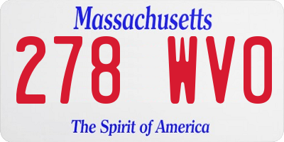 MA license plate 278WV0
