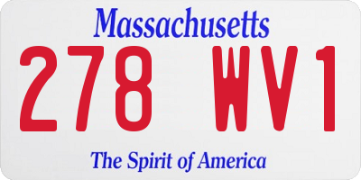 MA license plate 278WV1