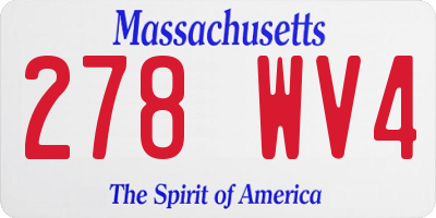 MA license plate 278WV4