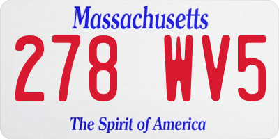 MA license plate 278WV5