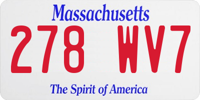 MA license plate 278WV7