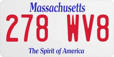 MA license plate 278WV8