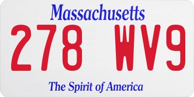 MA license plate 278WV9