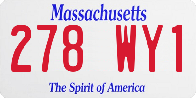 MA license plate 278WY1