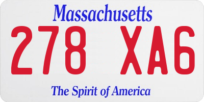 MA license plate 278XA6