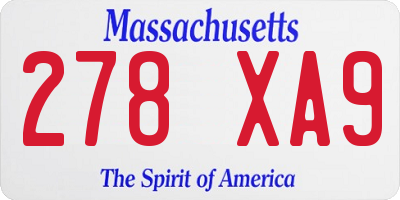 MA license plate 278XA9