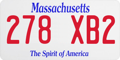 MA license plate 278XB2