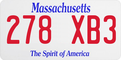MA license plate 278XB3