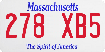 MA license plate 278XB5