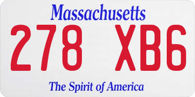 MA license plate 278XB6
