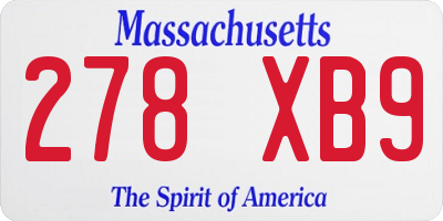 MA license plate 278XB9