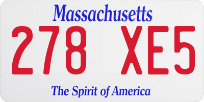 MA license plate 278XE5