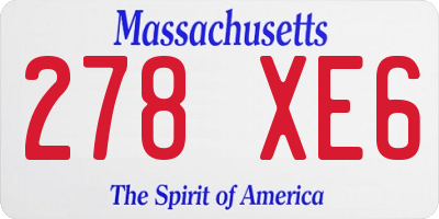 MA license plate 278XE6