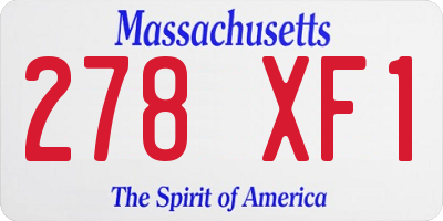 MA license plate 278XF1