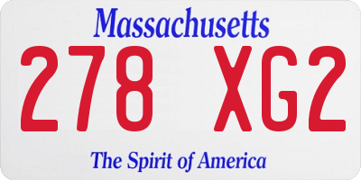 MA license plate 278XG2