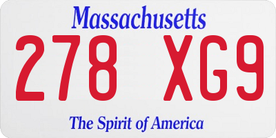 MA license plate 278XG9