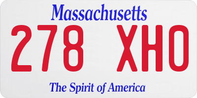 MA license plate 278XH0