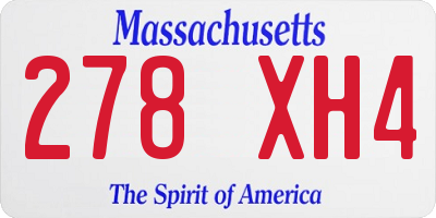 MA license plate 278XH4
