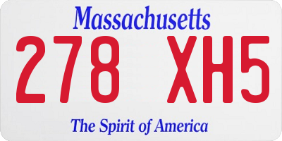 MA license plate 278XH5