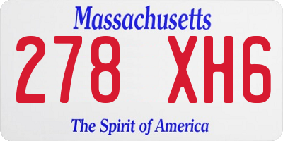 MA license plate 278XH6