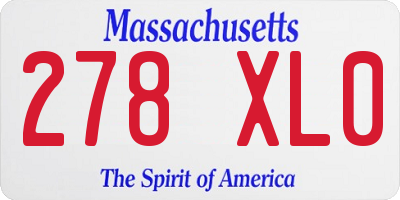 MA license plate 278XL0