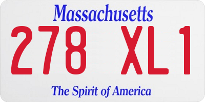 MA license plate 278XL1