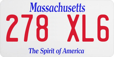 MA license plate 278XL6